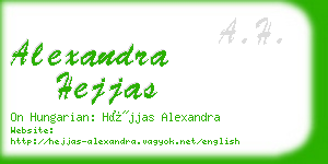 alexandra hejjas business card